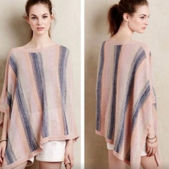 Anthropologie Moth boho knit multicolor poncho - Picture 2 of 5